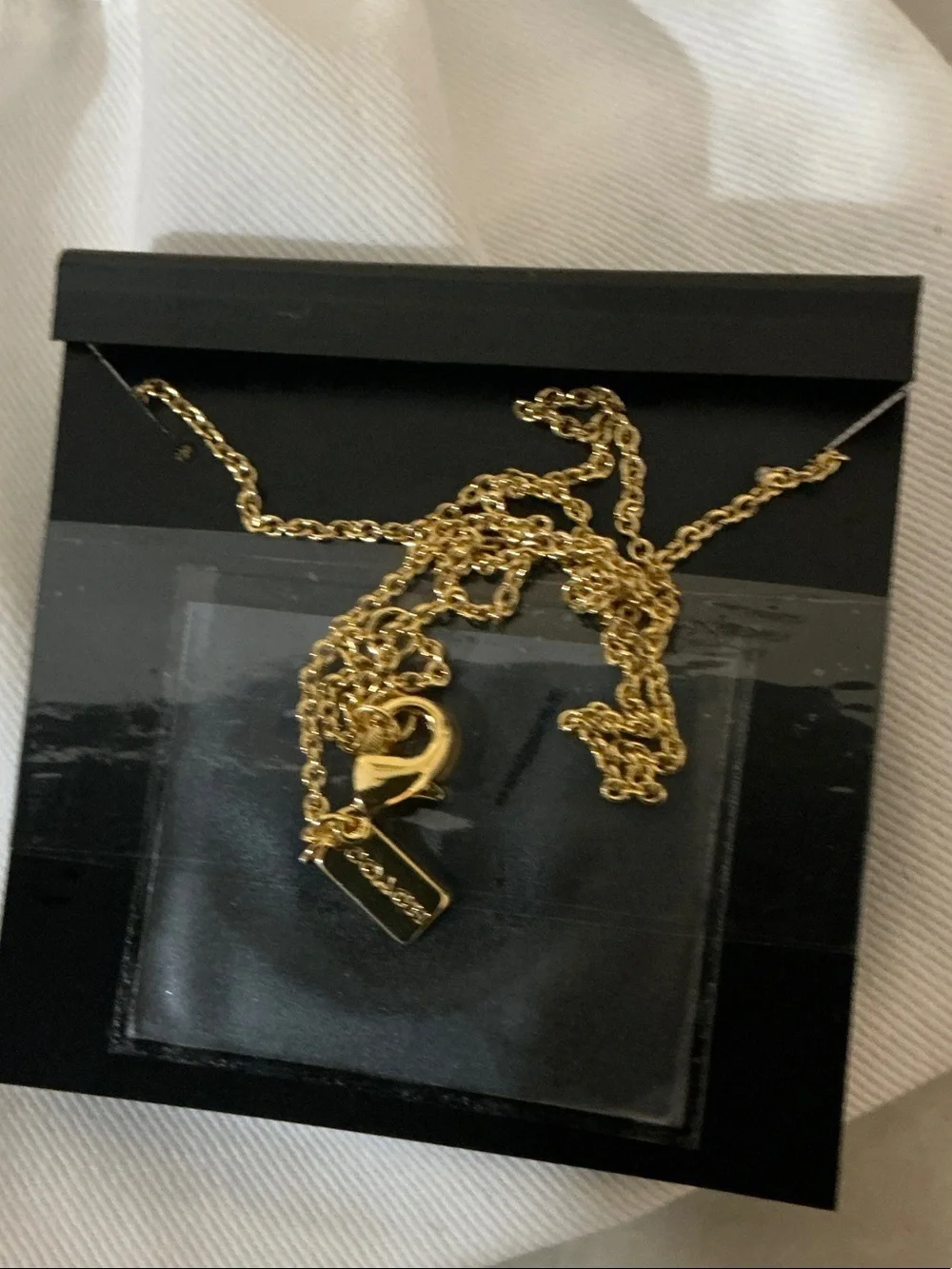 Coach Gold-Tone Padlock & Key Pendant Necklace